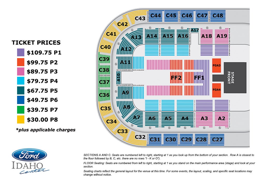 Seating Charts Ford Idaho Center